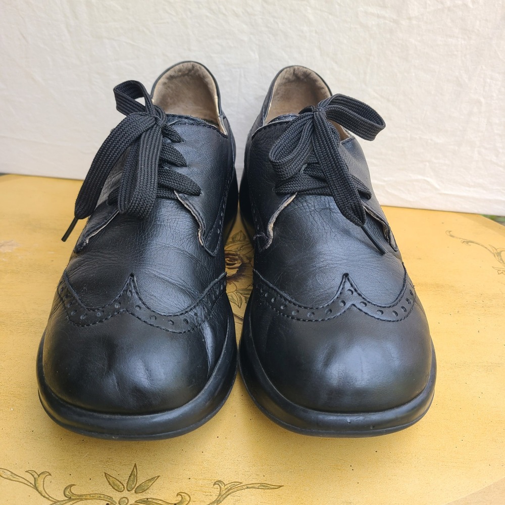 Black EU 40 100% Leather Buttery Soft Oxford‎ Cap Toe Platform Shoes Portugal - Picture 2 of 8